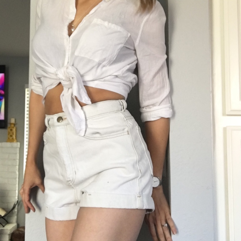 American Apparel High Rise Shorts -Blue Jean Rinse